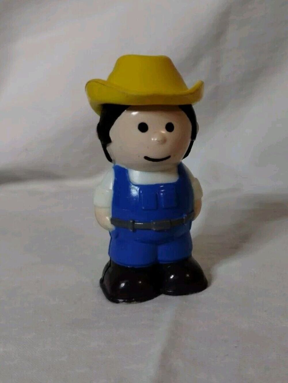 Vintage Toddler Preschool Country Boy Toy Blue Overalls Replacement 3" Preowned